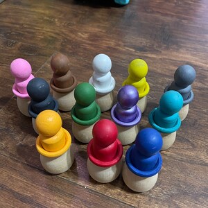 DIY Color Match Game Wooden Candle Cup and Peg Person choose Boys or ...