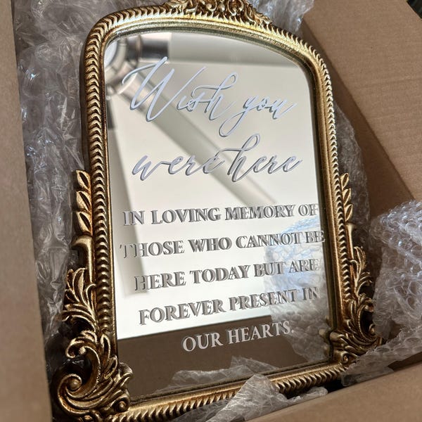 Gold Mirror Wedding Seating Chart Wedding Signs Wedding Guest List