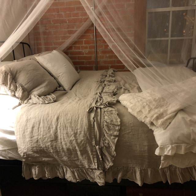 Linen Sheets Set 4pc Stone Washed Super Soft Luxury Seamless Etsy