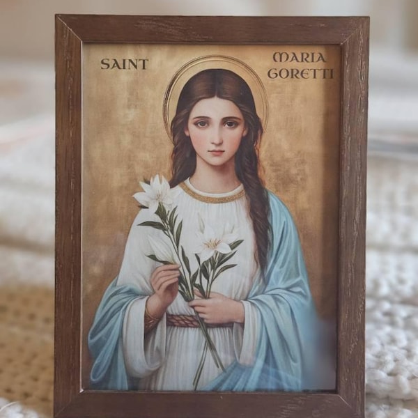 Customer photo of Saint Maria Goretti Icon Print, Young Women Faith Gift Orthodox, Holygraceart