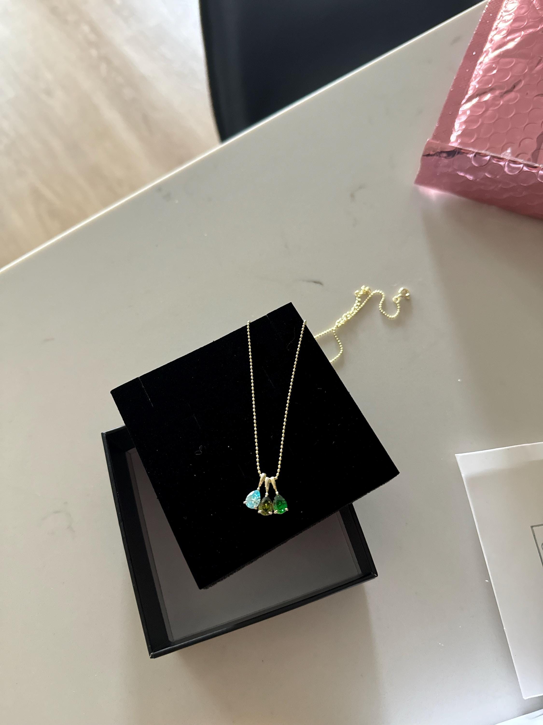 Custom Birthstone Necklace, 14K Gold Diamond Necklace, Anniversary Family Gift for Mom, Bridal Gift for Grandma, Mothers Day Gift for Her