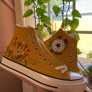 Converse High Neck Floral Embroidery / Wedding Gif/floral Embroidery ...