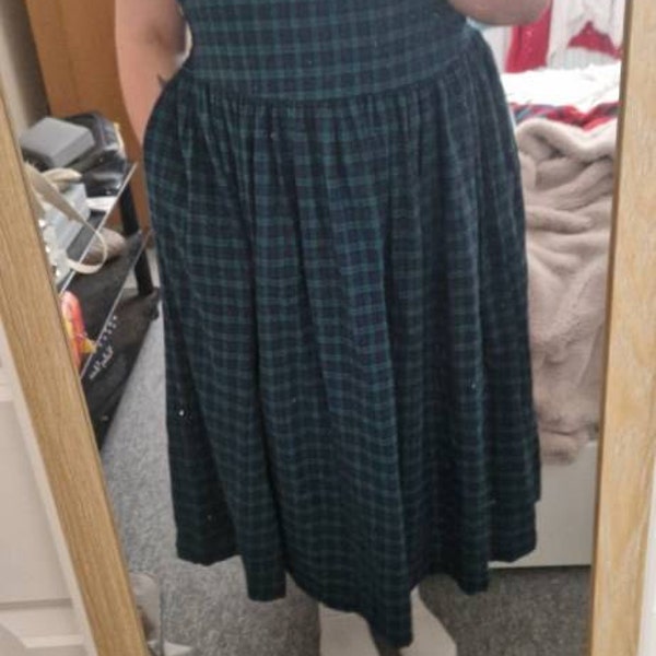 Cotton Big Gingham Check Pinafore