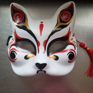 Fox Cat Mask Kitsune Hand-painted Anime Manga Movie Cosplay - Etsy