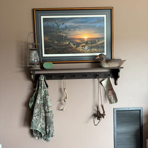 Easy to Hang Shaker Peg Shelf, Wood Display Shelf, Wall Hung Coat Rack ...