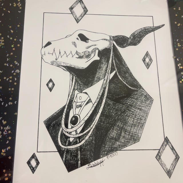 PRINT - Ink Art - Elias Ainsworth - the Ancient Magus' Bride