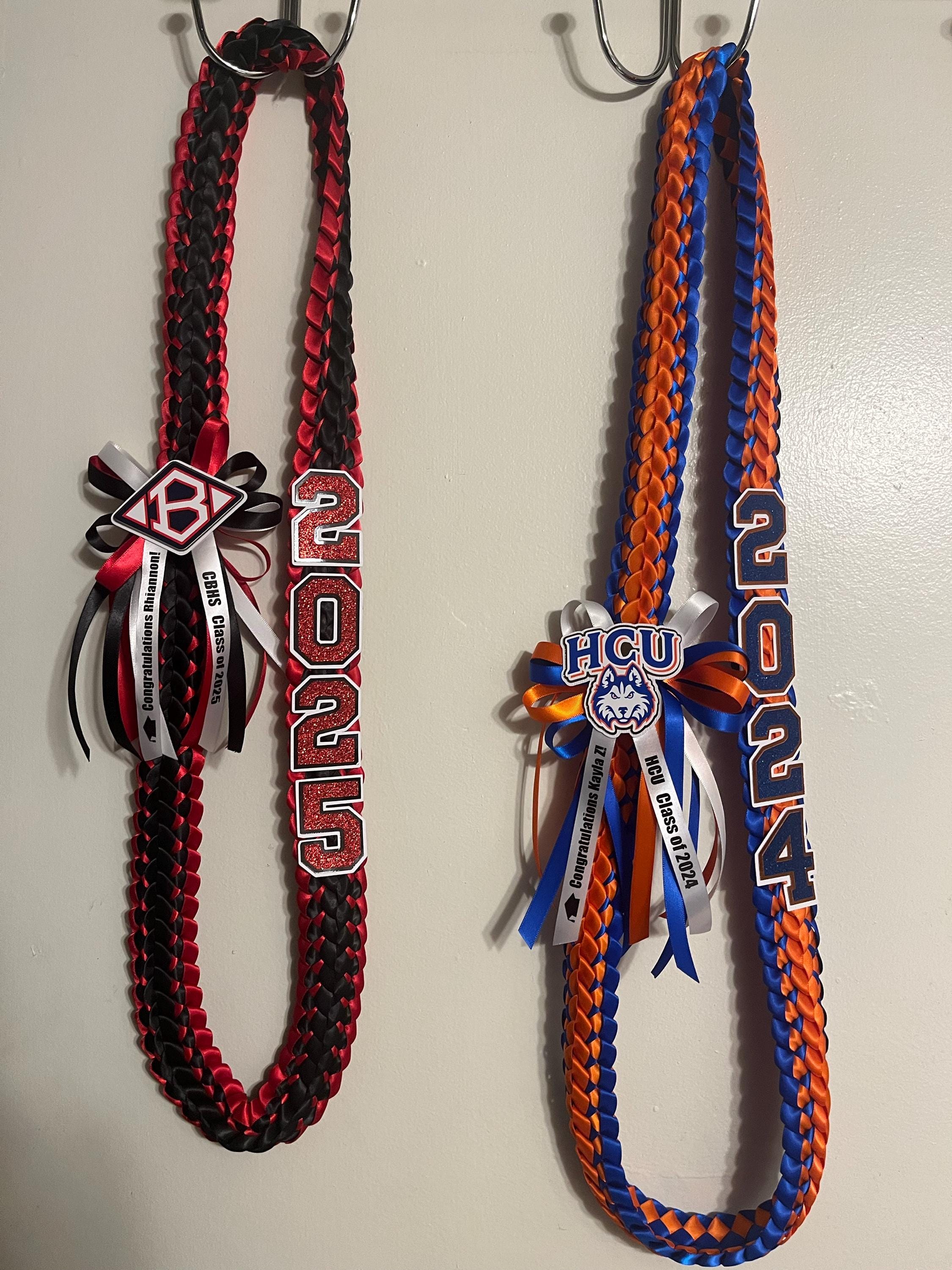 Abschluss-Lei - individuell an jedes College- oder Highschool-Logo und jede Highschool-Farbe angepasst - Personalisierter Lei, Klasse von 2025, Senior Night Lei