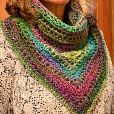 PDF Crochet Pattern Bohemian Hooded Cowl Scarf Boho Scarves With Hood ...