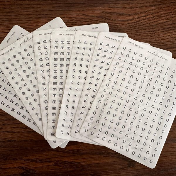 Tiny Icon Dot Stickers | 800+ Icons | Standard Sheets | Planner ...