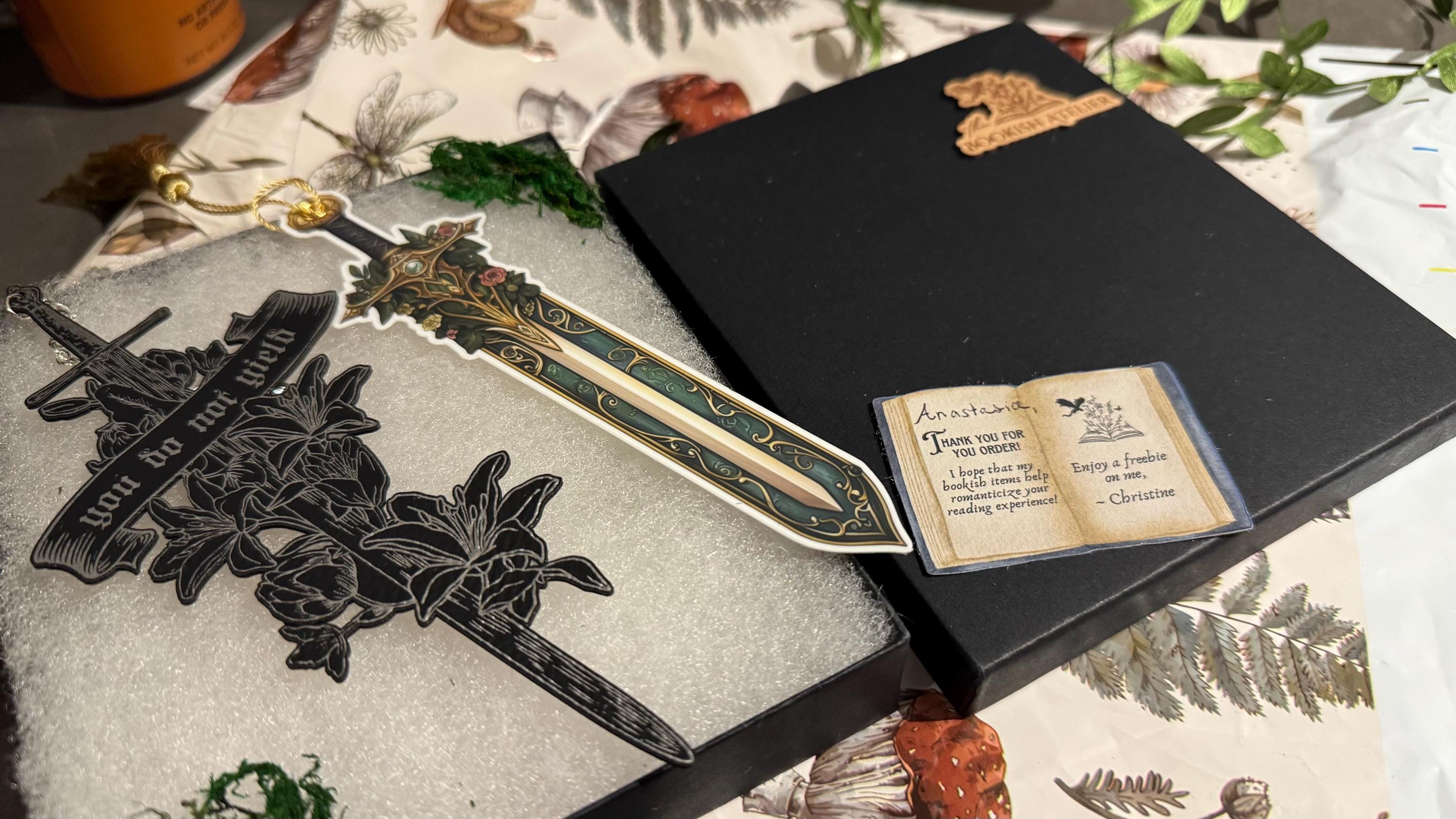 You Do Not Yield Faux Leather Bookmark, Fantasy Bookmark, Elven-Inspired Bookmark, Gift for Readers, Elf Fairy Faerie Fae Bookmark