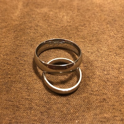 His and Hers Matching White Gold Polish Wedding Bands Rings - Etsy