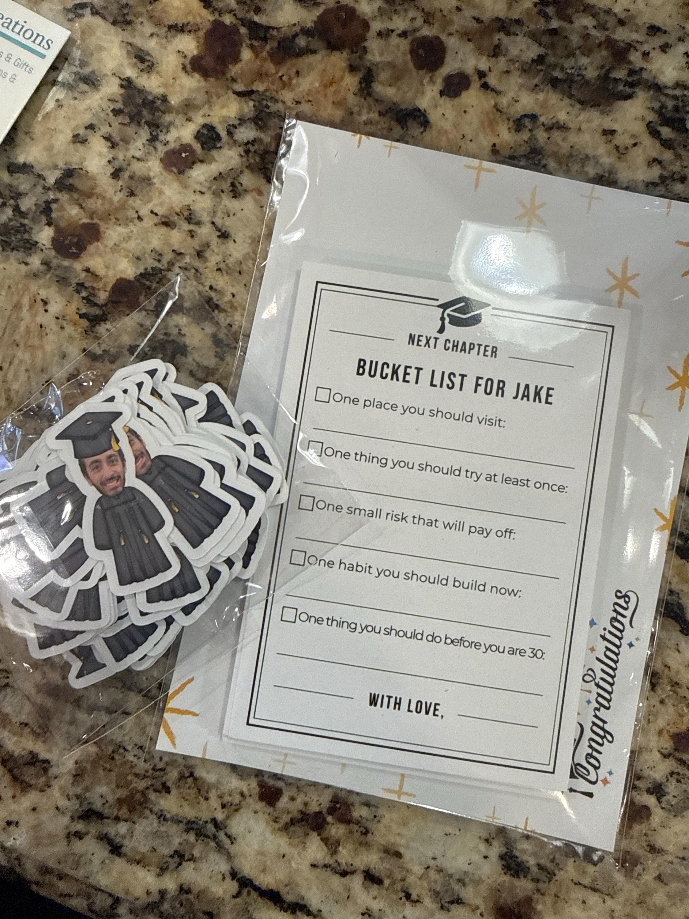 (Set Of 24)Graduation Bucket List Cards, Personalized Next Chapter Wishes