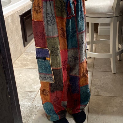 Boho Patchwork Hippie Pants With Pocket and Elastic Waist - Etsy