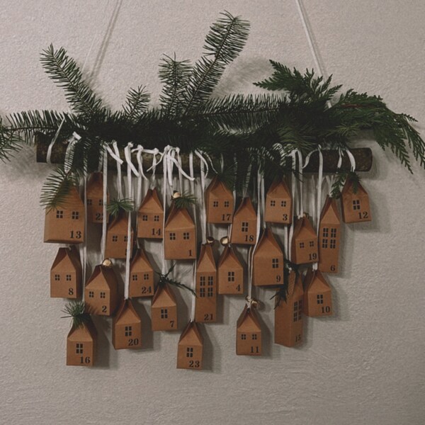 Printable diy advent calendar houses etsy australia