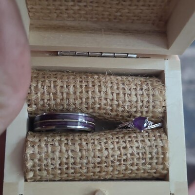 Walnut and Canadian Maple Ring Wedding Ring Red and Green Ring Wood ...