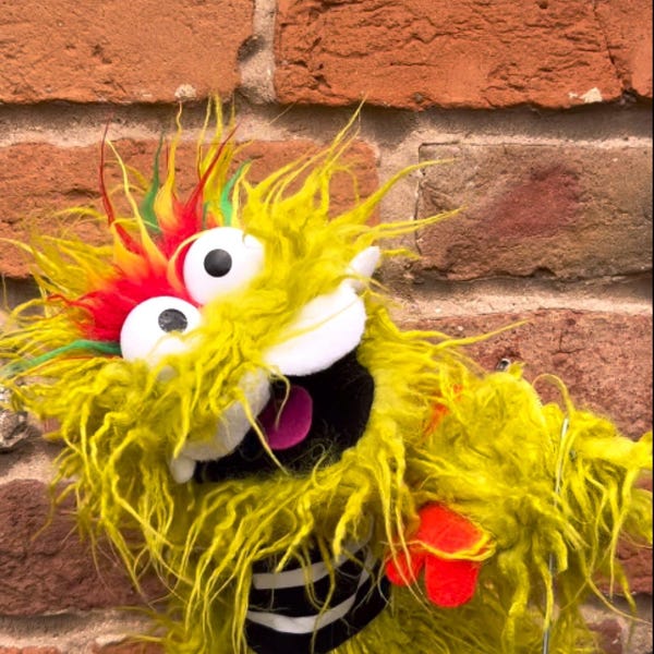 Green Shaggy Fuzz Pro Monster Hand Puppet - Etsy