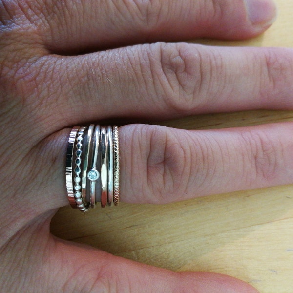 Medium Lined Stacking Ring in Sterling Silver, Gold Filled or Rose Gold ...