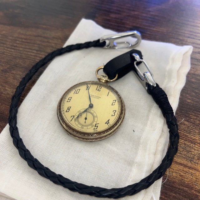 Braided leather pocket watch fob sale