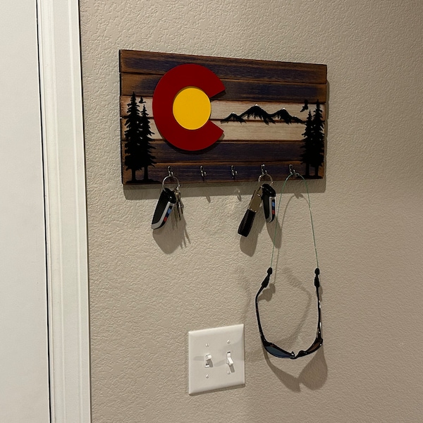 Colorado Flag Key Holder - Colorado Gift - Colorado Wood Flag ...