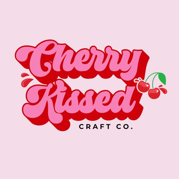 Canva Pink Red Cherry Logo DIY Template | Editable Fun Retro Logo ...