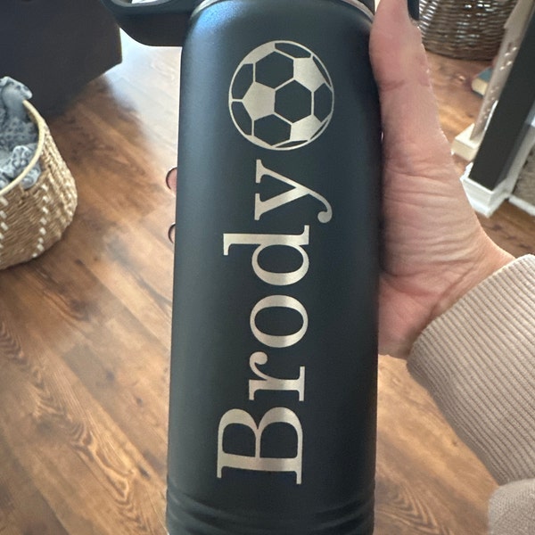 Personalized Soccer Water Bottle for Girls – Custom Name Kids Sports ...