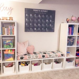 Ikea KALLAX Custom Cushion Playroom Nursery Organzation Bench