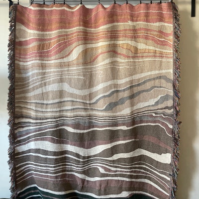 Marbled Lines Woven Throw Blanket