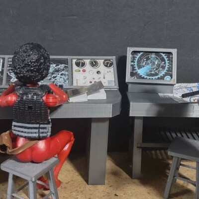 Custom 1:12 Scale Mission Control Radar Briefing Room Diorama Prop ...