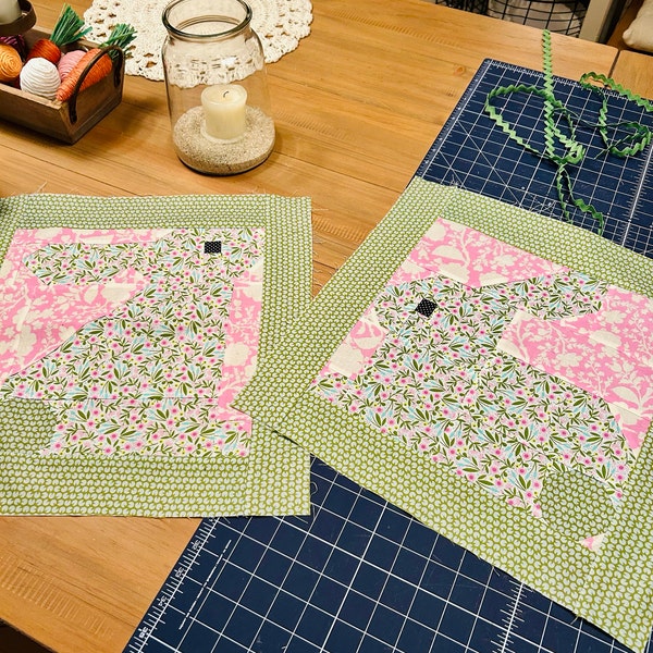 PDF Easter Quilt Pattern - Blue Bunny Quilt Pattern - Etsy
