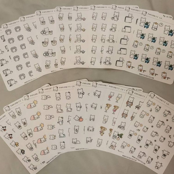 Cute Fall/autumn Stack of Books Icons ST212 1 Sticker Sheet // for