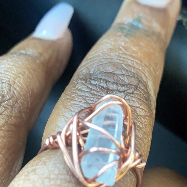 Quartz Point Ring Raw Quartz Crystal Ring, Clear Quartz Crystal Point Ring, Made to Order ...