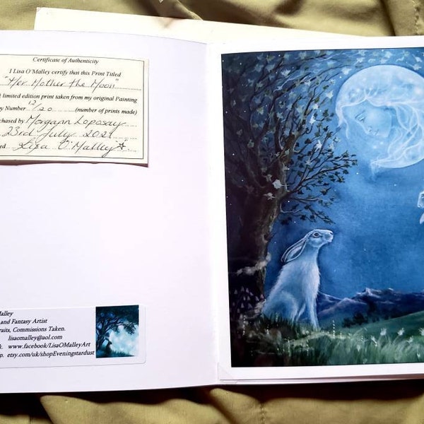 Hare Print, Moon " Her Mother the Moon" - Etsy