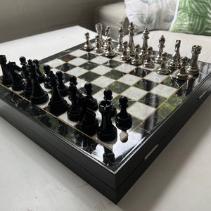 Large Chess Set Engraved Chess Set Chess Set With Box Chess - Etsy