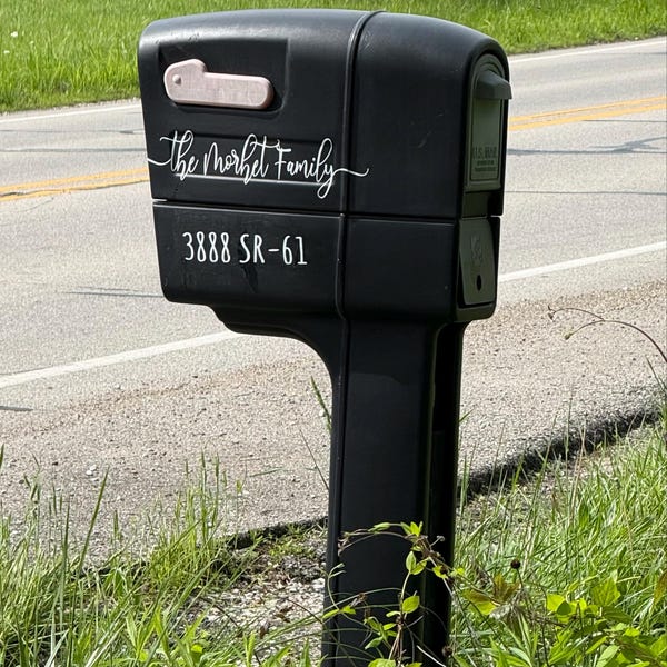 Custom Mailbox Decal | Mailbox Decal | House Numbers Mailbox Decal ...