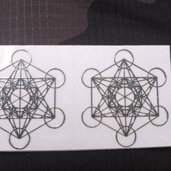 1) Metatrons Cube Orgonite Metal Sticker Sacred Geometry Metal Symbols ...