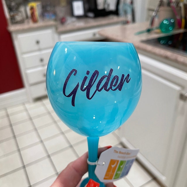 The Beach Glass® Wine Glass,personalized Floating Wine Glass, Monogrammed  Acrylic Outdoor Drinkware Floating Pool Wine Tumbler 