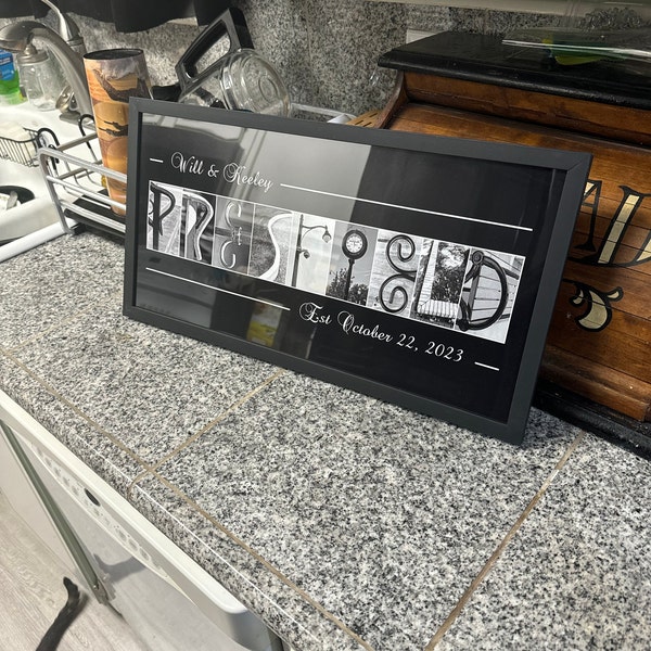 Alphabet photo letter art wedding name frame alphabet photography print