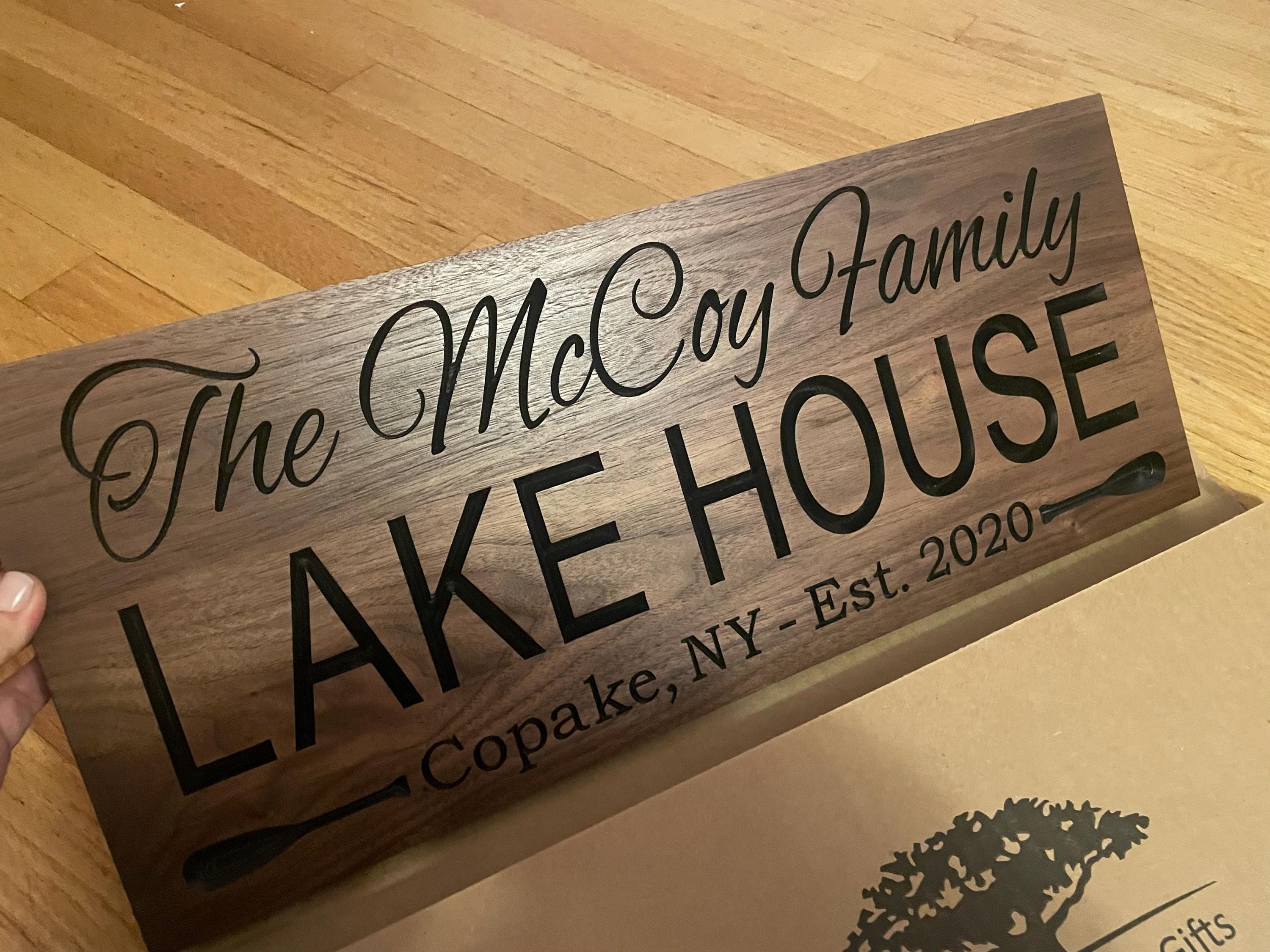Personalized 3D Wooden Lake House Sign: Cabin Hunting Decor