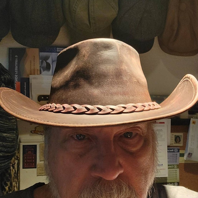 HADZAM Outback Chapeau de Cowboy malléable en Cuir Durable pour Homme, Chapeau Western, Chapeaux Western pour Homme