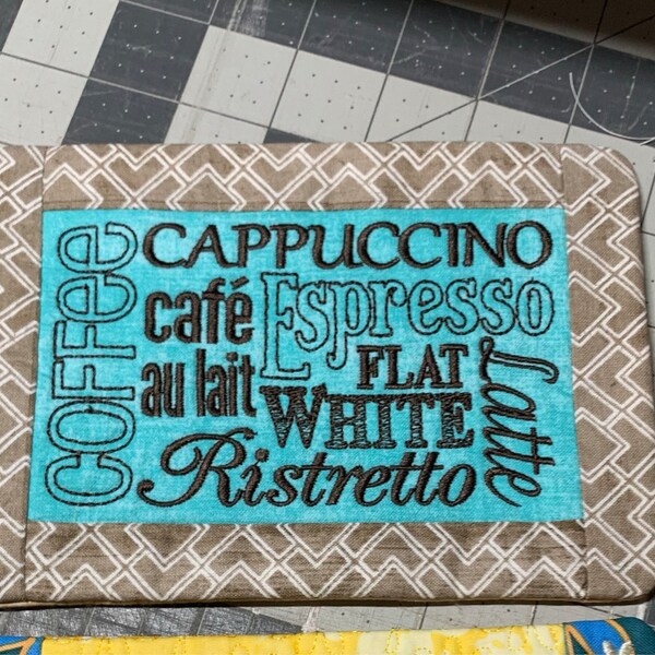 Coffee Mug Rug in the Hoop Machine Embroidery Design - Etsy