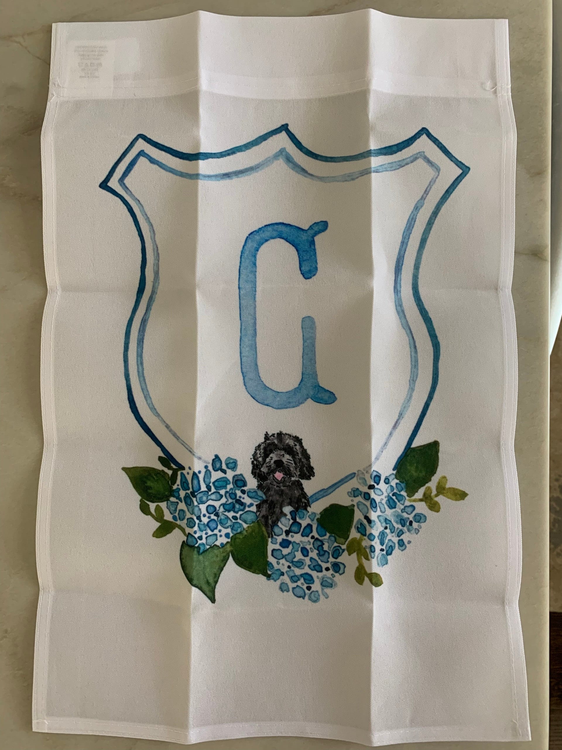 The Katherine Crest Mix and Match Pet Garden Flag | Personalized Pet Yard Flag, Goldendoodle, Golden Retriever, Lab, GSP, Spaniel, Cat