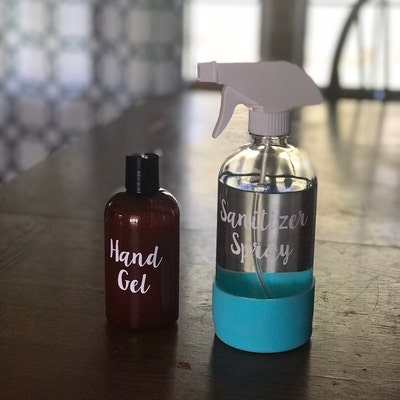 GLASS SPRAY BOTTLE 16 Oz Clear Bottle With Protective Silicone Sleeve ...