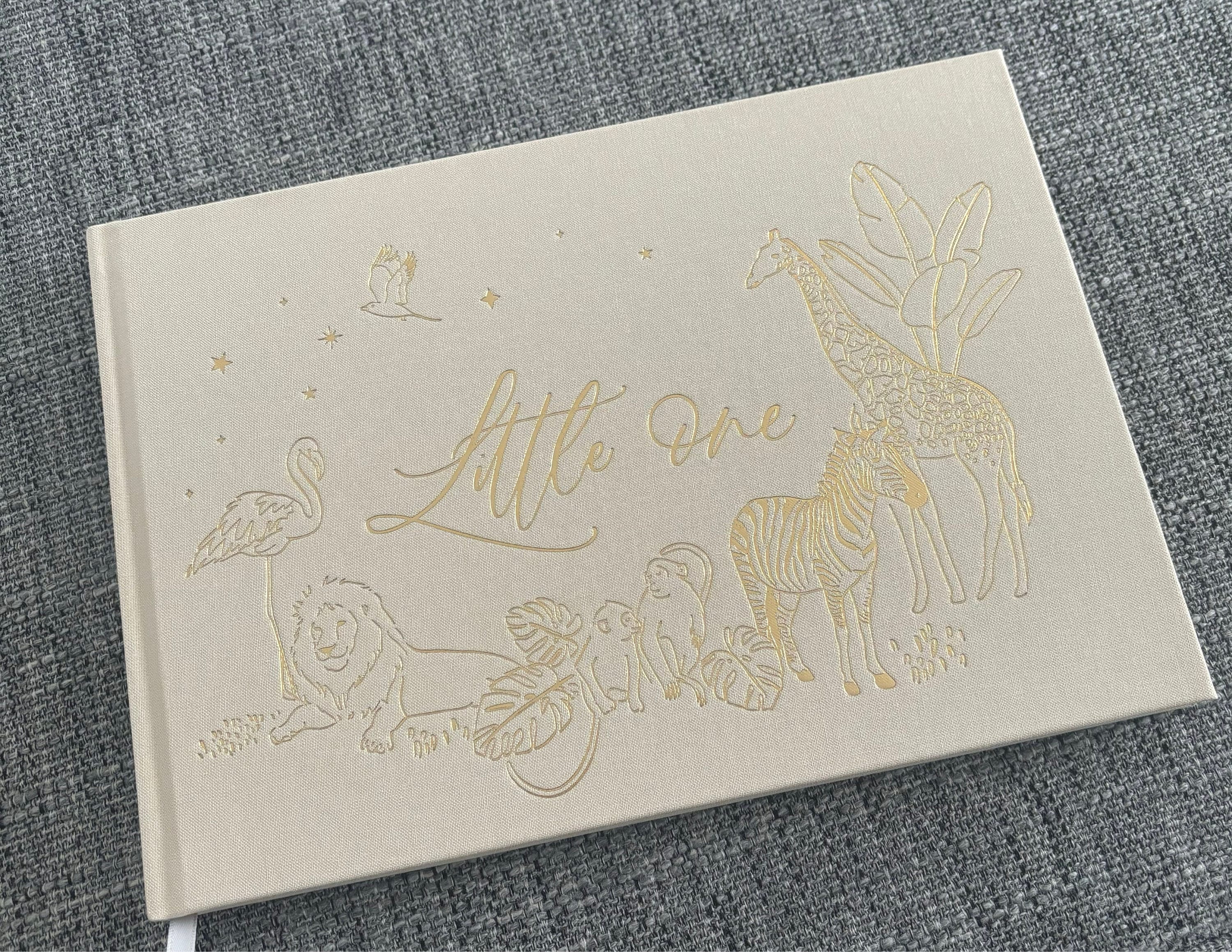 Luxury baby memory book (Safari), baby shower gift, new parents record book keepsake journal