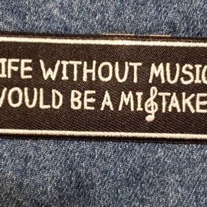 Music Lover Badge Band Embroidered Iron On Sew On Patch