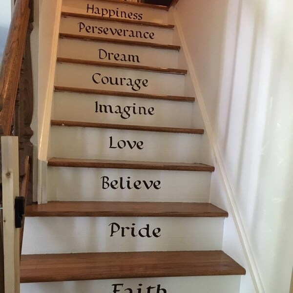 Stair Riser Quotes Life Quotes Stair Riser Decals, Stair Decals, Stair Stickers, Wall ...