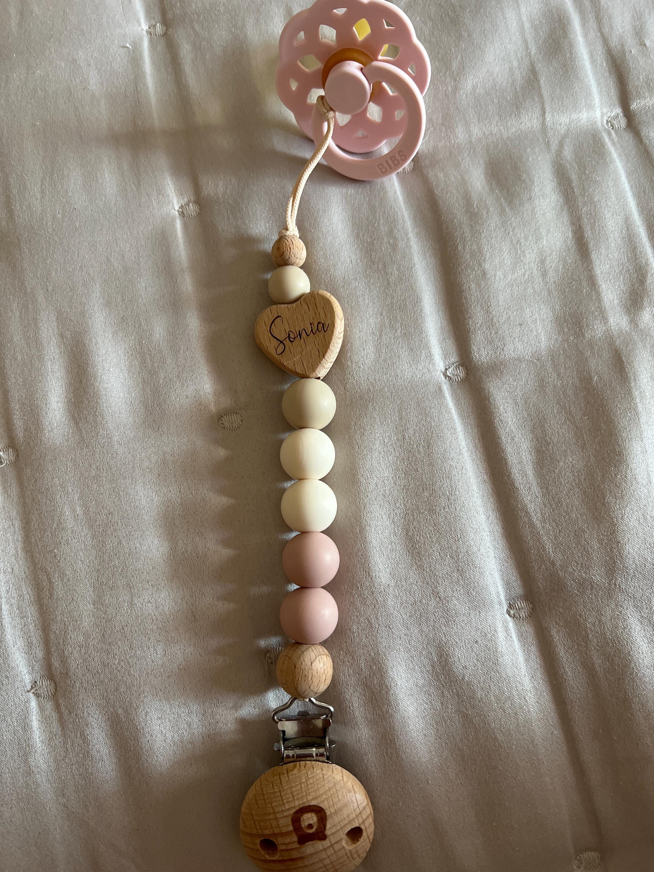 JBØRN Heart Personalised Pacifier Clip | Soother Holder | Dummy Clip