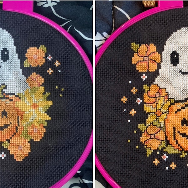 Flower Ghost Cross Stitch Pattern PDF - Cute Funny Easy Small Halloween ...