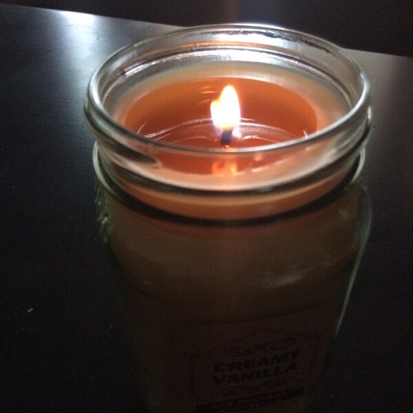 Creamy Vanilla Scented Beeswax Mason Jar Candle | 16 Oz - Etsy
