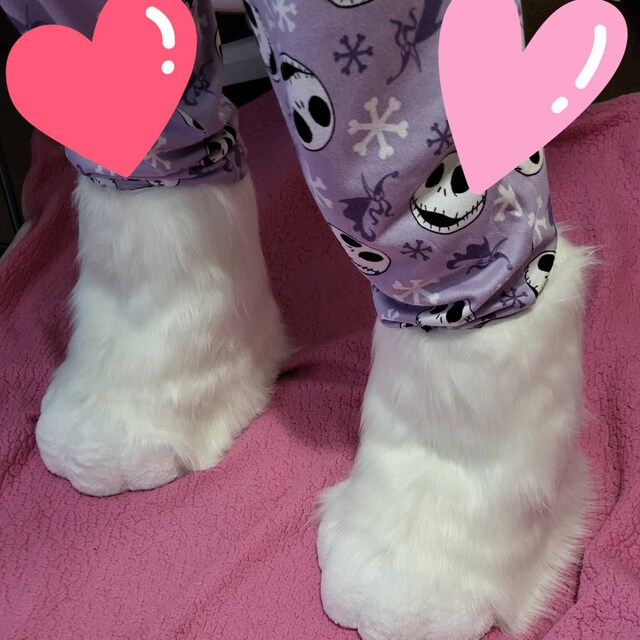 Fursuit Furry Fußpfoten-Schuhe – Flauschige Slip-Ons Für Cosplay & Conventions
