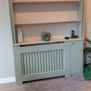 Solid Oak Top Grey Radiator Cover Custom Fit UK - Etsy